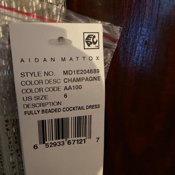 NWT Aidan Mattox Seed Bead Gold/Silver Fringe Dress, SZ 6, Fearless Era Inspired - Picture 14 of 15